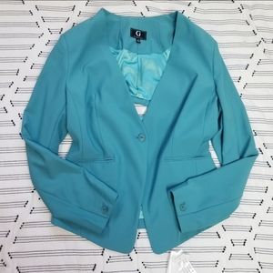 G By Giuliana - Teal Cutout Button Blazer